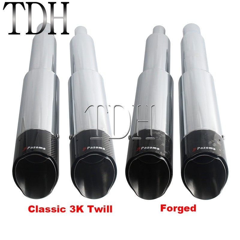Motorcycle Exhaust System Carbon Fiber Muffler Pipe For Harley Street Road Glide ST FLTRXST FLHXST FLHX PAZOMA Exhaust Mufflers