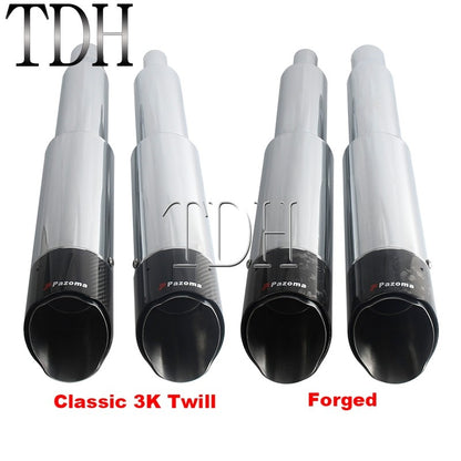 Motorcycle Exhaust System Carbon Fiber Muffler Pipe For Harley Street Road Glide ST FLTRXST FLHXST FLHX PAZOMA Exhaust Mufflers