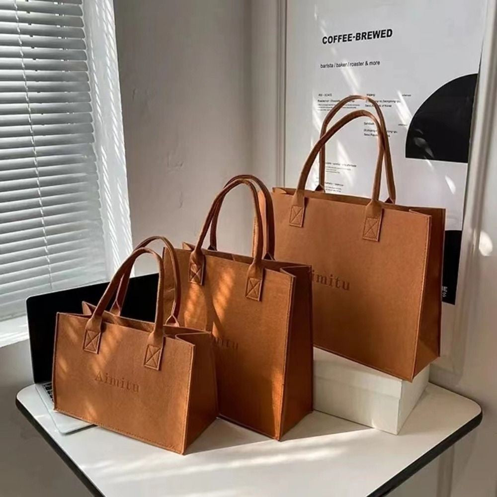 Fashion S/M/L Women Felt Shoulder Bag Simple Solid Color Messenger Bag Handbag Large Capacity Travel Casual Crossbody Bags