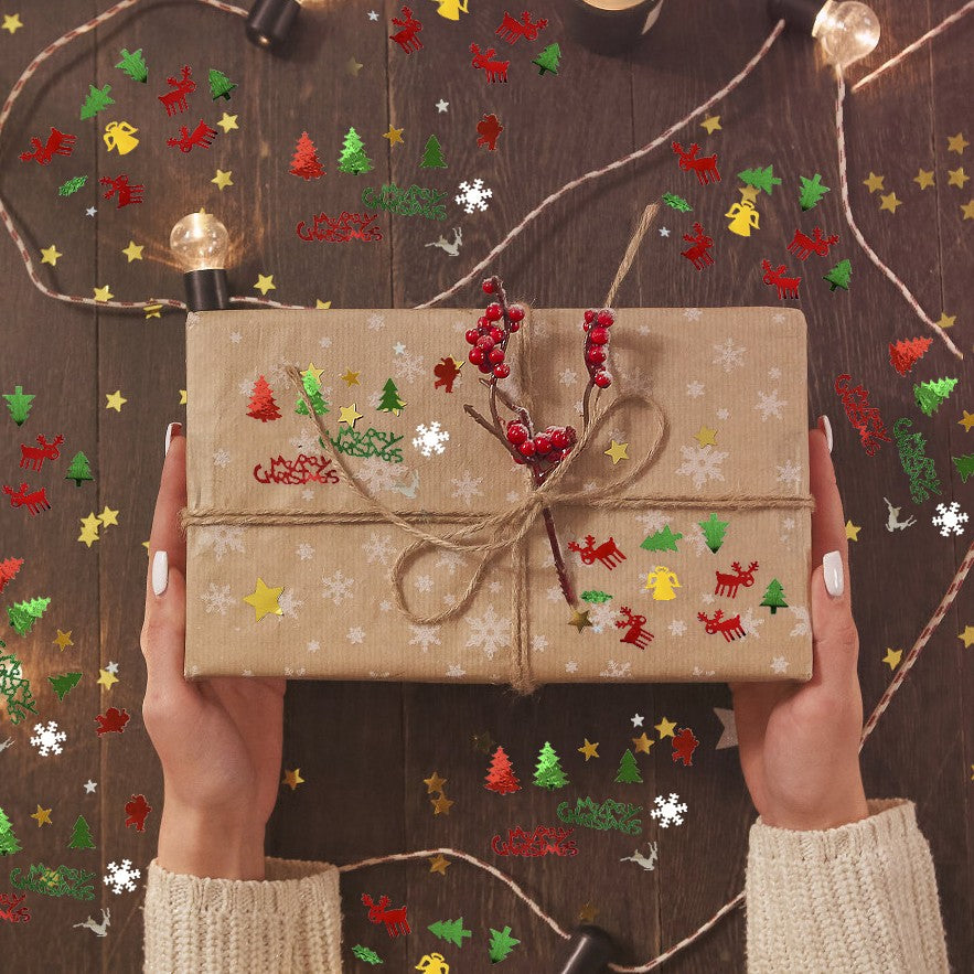 15g/bag Christmas Sequin Confetti Xmas Tree Snowflake Table Confetti 2024 Christmas Party Decoration for Home 2025 New Year Gift