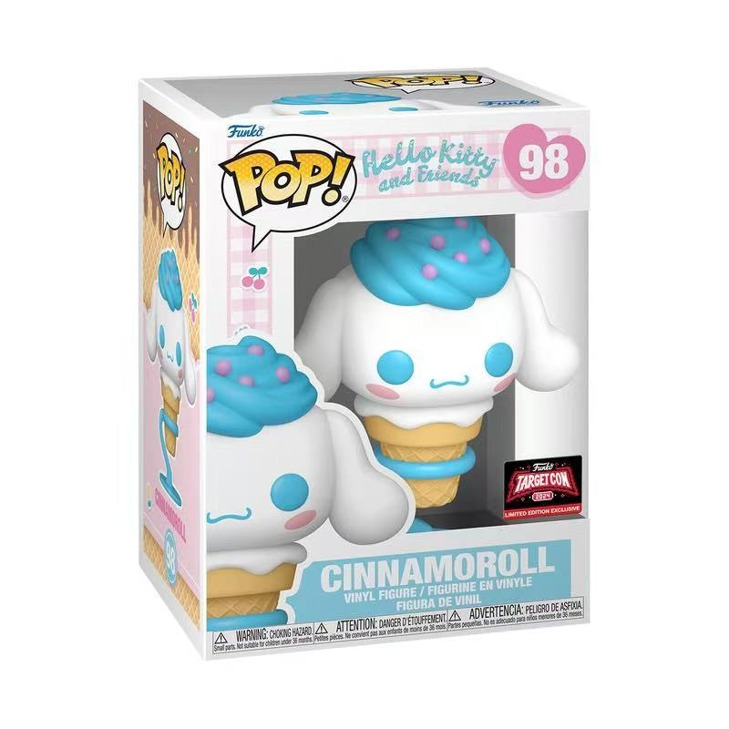 Hello Kitty And Friends Funko Pop Cinnamoroll Boneco de Vinil Exclusivo #118 Laço Coleção Bonecos de Ação Presentes para Meninas Estátua Brinquedos