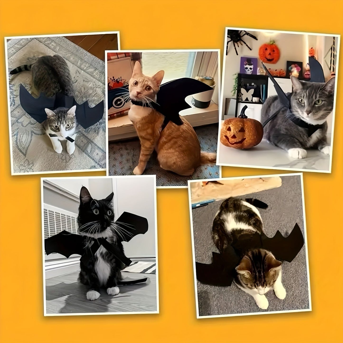 Asas de Morcego Pretas Ajustáveis, Fantasia de Halloween para Pets em Poliéster Macio, Perfeito para Gatos, Ideal para Brincadeiras de Interpretação e Diversão à Fantasia