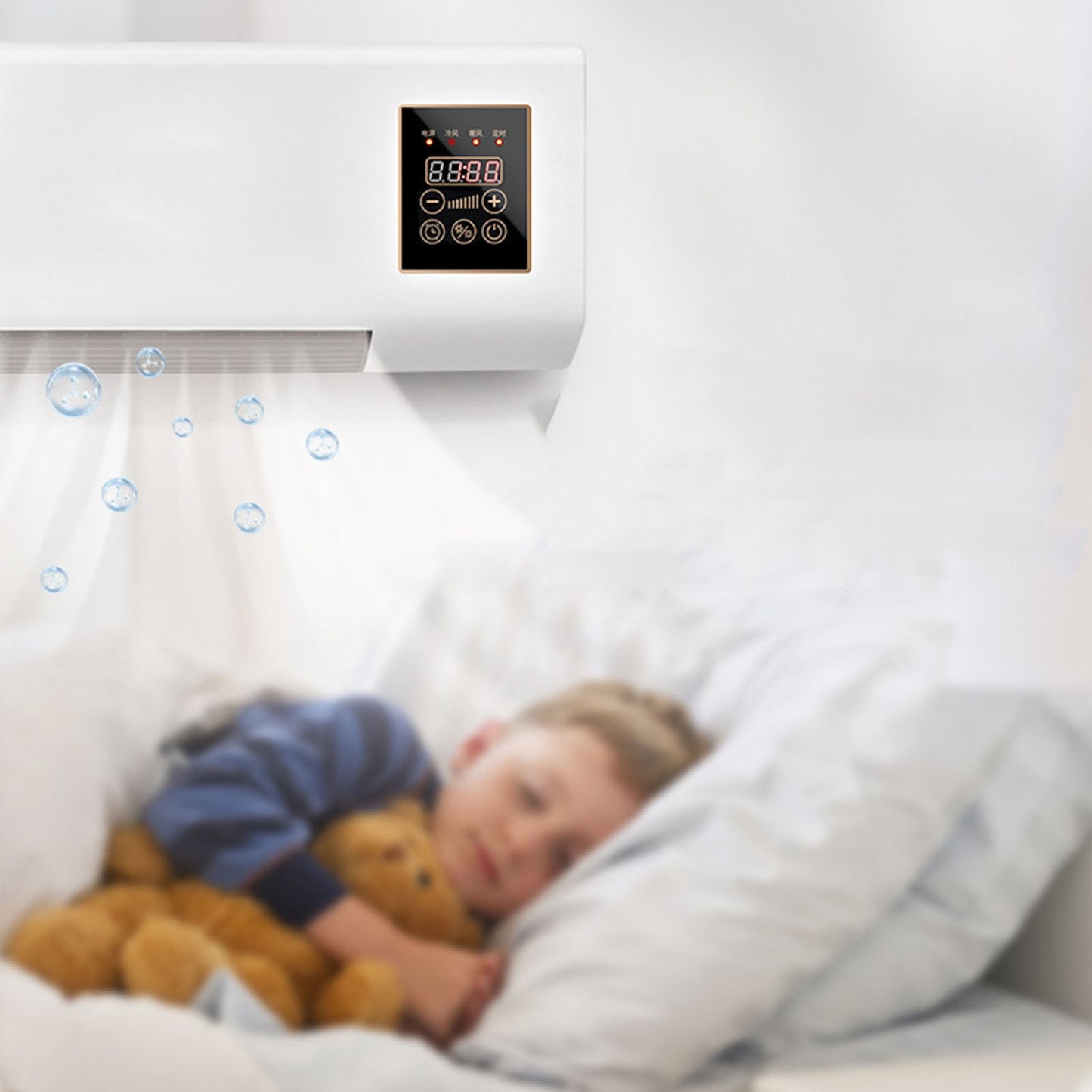 Ar Condicionado 2 em 1 1800W Quente Frio Uso Duplo Portátil de Parede com Controle Remoto para Casa Quarto