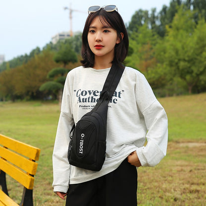 New outdoor leisure multifunctional single shoulder crossbody bag with large capacity Oxford cloth men's chest bag