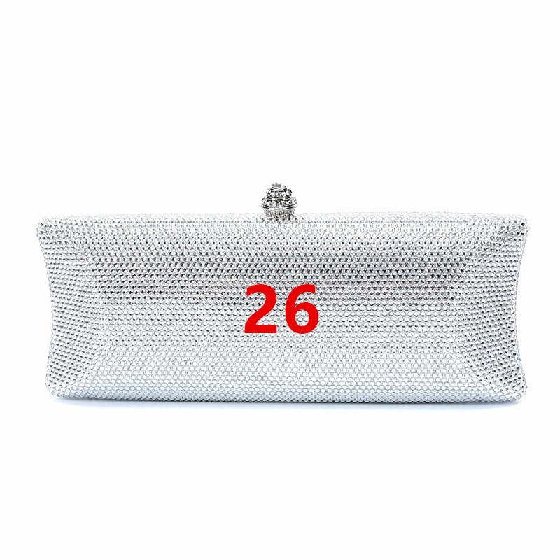 Women Brown/Black/Orange/Red/Purple Rhinestone Clutch Evening Bags Metal Minaudiere Handbag Bridal Purse Wedding Party Clutches