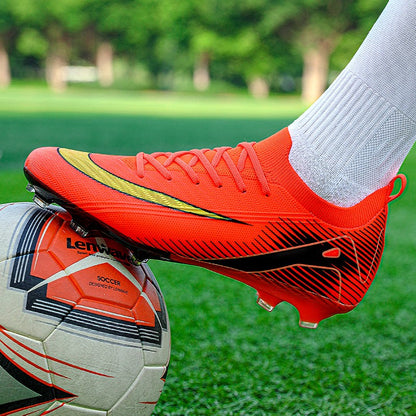 New Men Football Boots FG Training Shoes Soccer Shoes Non-Slip Soccer Cleats Long Spikes Ultralight Outdoor Drop Shipping