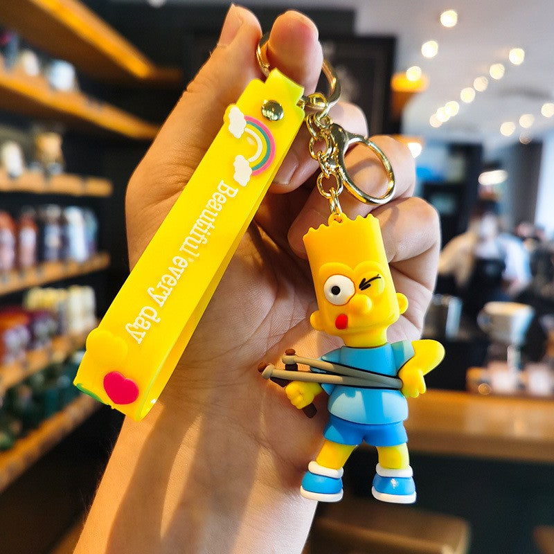 Chaveiro Os Simpsons Desenho Animado Silicone Pingente Chaveiro Mochila Enfeite Moda Casal Chaveiro Carro Jóias Acessórios Presentes