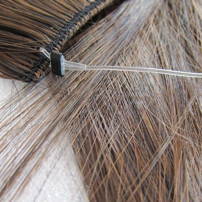 Jeedou One Piece Sem Clipes Apliques Ombre Cor Elasticidade Invisível Fio de Pesca Ondulado Extensão de Cabelo Sintético