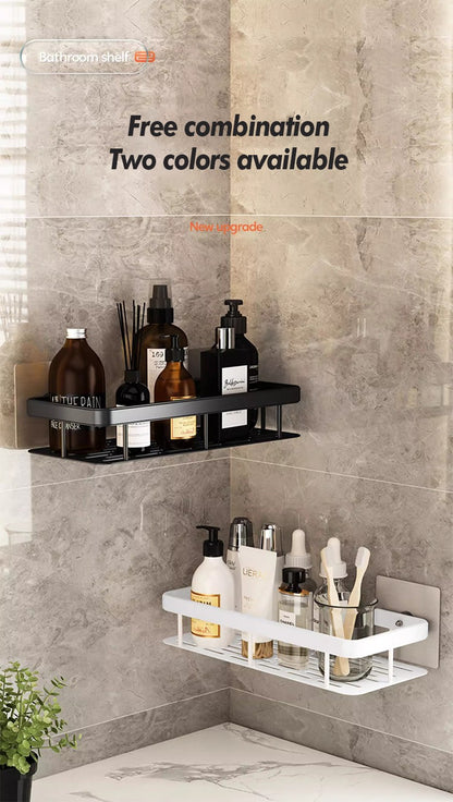 Prateleira de Armazenamento para Banheiro Aço Inoxidável Antiferrugem Prateleira de Chuveiro com Ventosa Utensílios Domésticos de Armazenamento