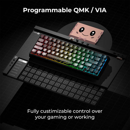 Teclado Mecânico XVX M67 JadeStone com Teclas IMD-Tech Hot Swappable Design Gasket Teclado com Retroiluminação RGB Personalizada Tri-Modo