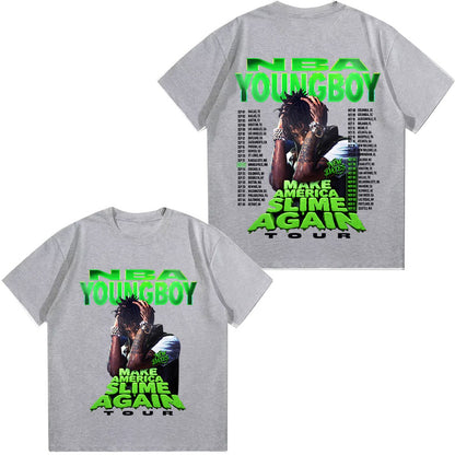 YoungBoy Never Broke Again 2025 Tour T-shirts 2025 Hip Hop Vintage Top Oversized Streetwear Women Men High Quality Cotton Tshirt