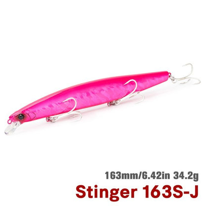 TSURIKNOYA STINGER 163S Isca Artificial Minnow de Fundo para Água Salgada com Lançamento Ultra Longo 163mm 34.2g Iscas Rígidas para Robalo