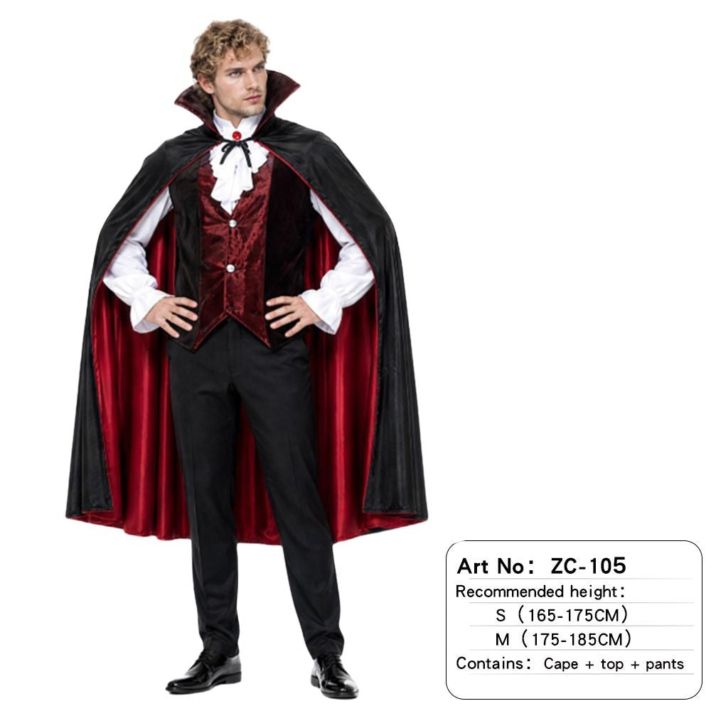 Adult Vampire Costume Men's Medieval Gothic Costume Set Suitable for Halloween Parties Movie Theme Cosplay Costume