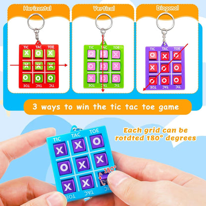 1/8pcs Tic Tac Toe Game Kids Educational Toy with Keychain Birthday Party Gift Goodie Stuffers Bag Pinata Filler Classroom Prize