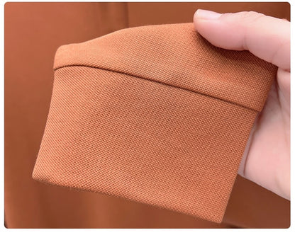 Luxury brand long sleeve polo shirt men comfortable casual autumn item silk cotton high-end Korean fashion plaid lapel T-shirt