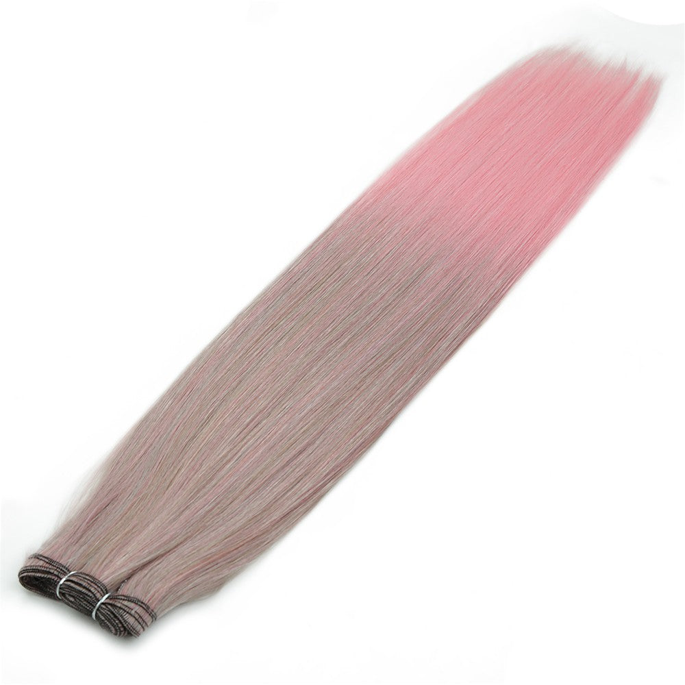 Alibaby Extensões de Cabelo Liso Ombré Tecelagem 26 Polegadas Cabelo Sintético Liso Longo Pacotes Cheios até as Pontas 150g