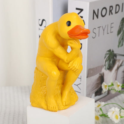 Novel and interesting, thinking about duck Ins animal statues, home decoration resin crafts, garden and courtyard decorations
