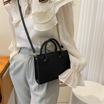 Versatile Black Small Square Bag Fashion Version Simple Tote Bag Women's Daily Single Mobile Phone Handbag Shoulder Cross Bags