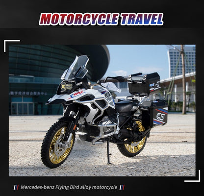 1:10 R1250GS Adventure Moto de Liga Leve Die Cast Modelo de Veículo Coleção Som e Luz Off Road Motocicleta Brinquedos Carro