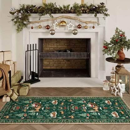 VIKAMA Bohemian-Style Christmas Runner Rug Autumn/Winter Hallway Rug Kitchen Decor Rug Home Atmosphere Decor
