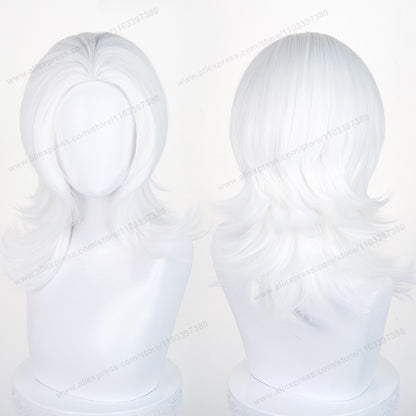 Anime 45cm Universal Cosplay Wig with Enlarged Scalp Free Parting Black White Yellow Man Women Heat Resistant Synthetic Hair
