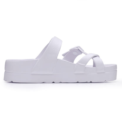 Shevalues Comfy Casual Women Slippers With Adjustable Buckle Soft Outdoor Beach Sandals Fashion Shoes Platform Women Sandals