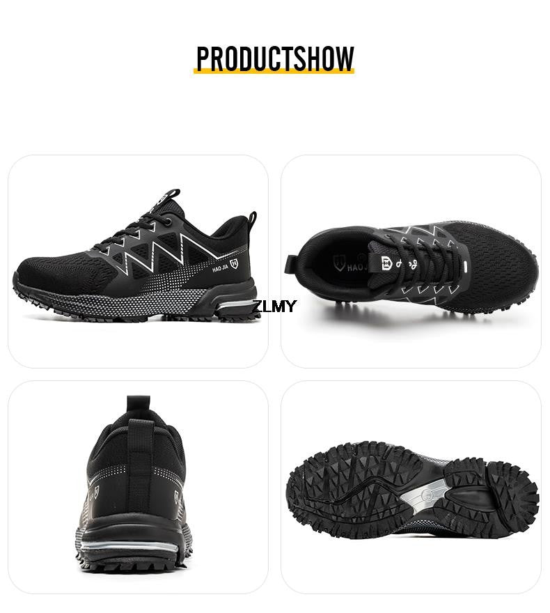 Anti-smash Safety Shoes Men Steel Toe Sneakers Puncture Proof Breathable Work Boots Man Fashion Construction Protective Footwear