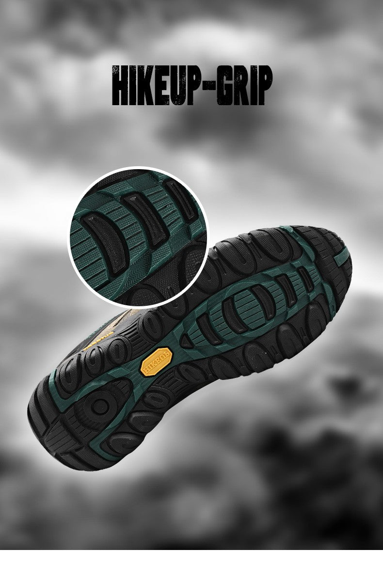 HIKEUP Tênis Masculino de Caminhada em Couro Camurça, Calçados Outdoor Resistentes ao Desgaste Masculinos para Trekking, Caminhada, Caça e Tênis Táticos