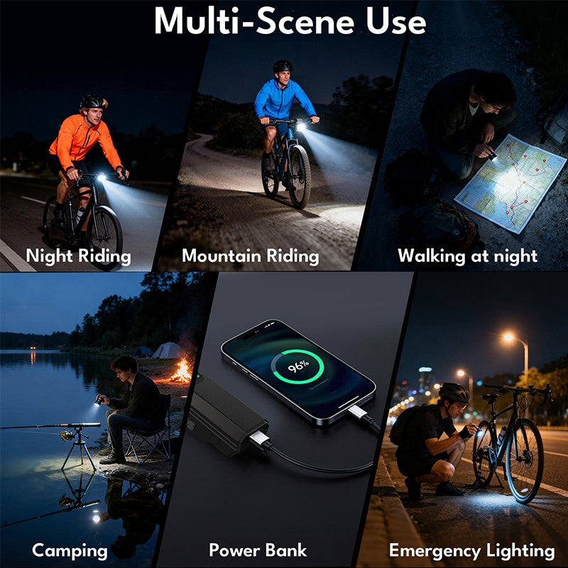 BUCKLOS 1000/1500/2000LM Bike Headlight Smart Sensor Aluminum Alloy Bicycle Front Light IPX5 Waterproof Rechargeable Bike Lamp