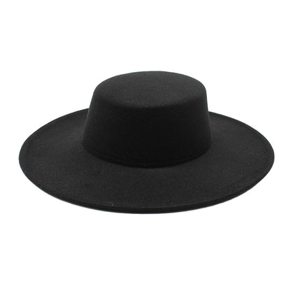 French Bow Tie Fedora Hat Winter Autumn Imitation Woolen Ladies Fedoras Top Wedding Jazz Hats Flat Top Felt Hat Bowler Hats