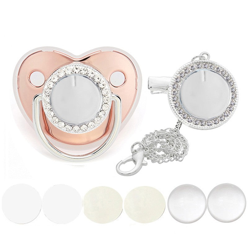 New Blank Baby Pacifier Clip Holder Set Personalized Newborn Dummy BPA Free Luxury Silicone Infant Teether Baby Soother