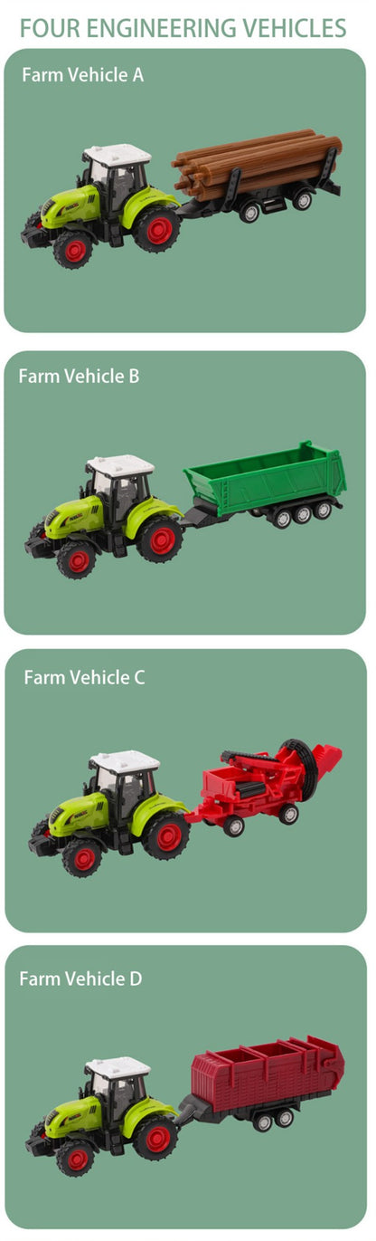 Farm Tractor Truck Tractor Inertia Car Transport Pulverizer Model Baby Car Boy Toy Engineering Car Childrens Educational Toys