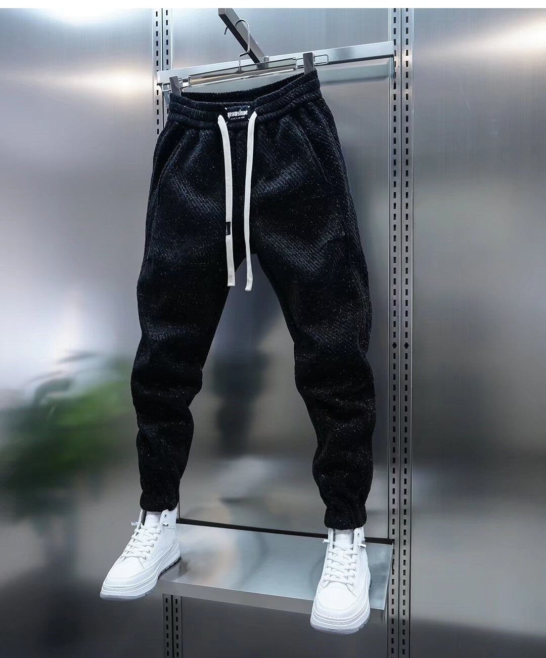 Spring And Autumn Men Harem Pants Zebra Striped Trousers Sport Clothing Cargo Sweatpants Brushed Loose Waist Versatile Pants