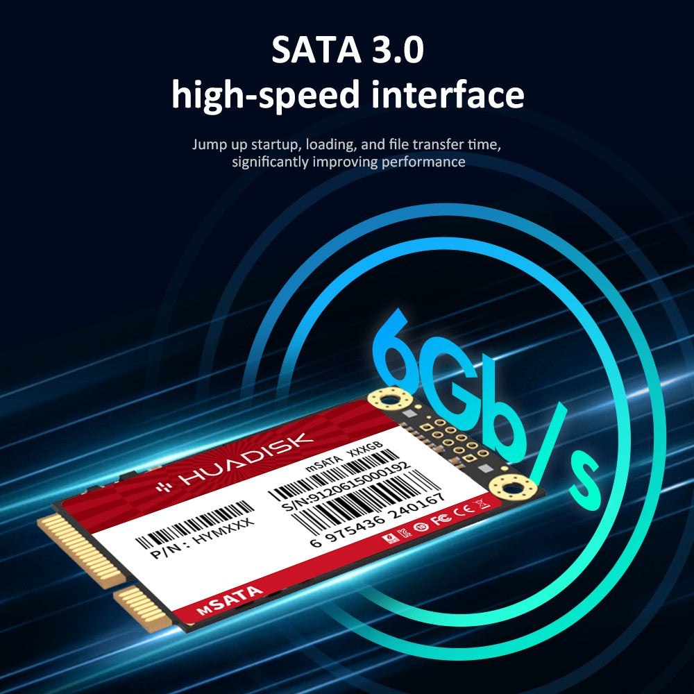HUADISK Internal Solid State Drive MINI SATA3.0 128GB 256GB 512GB 1TB MSATA SSD Solid State Hard Drive For Desktop
