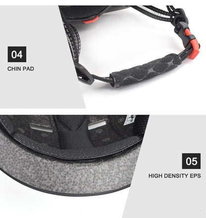 Capacete de Bicicleta Adulto GUDOOK com Luz - Capacetes de Bicicleta Masculino - Feminino - Luzes LED Dianteira e Traseira para Scooter? Ciclismo, Patinação