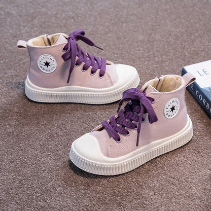 Children sports shoes outdoor indoor boys and girls non-slip canvas shoes campus students