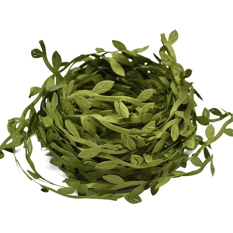 10/20M Silk Leaf-Shaped Handmake Artificial Green Leaves Faux Vines Bathroom Decorative Diy Wreath Accessories Home Decoreation