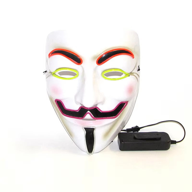 Halloween LED Vendetta Mask Night Club Carnival Party Festival Decoration Cosplay Vendetta Guy Fawkes Mascara Glowing V Mask