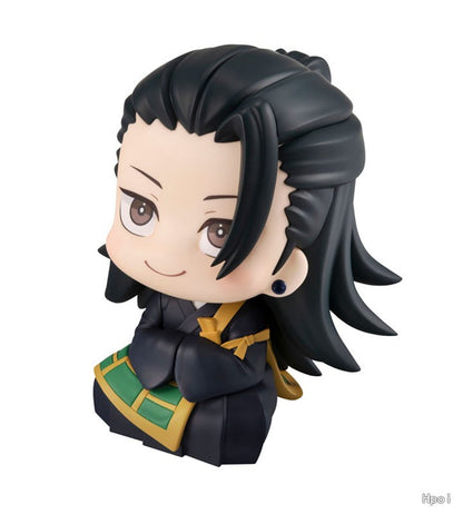 10CM Anime Jujutsu Kaisen Geto Suguru Colegial Satoru Gojo Look Up Sentado Fofo Versão Q Modelo de Brinquedo de Presente Boneco de Ação