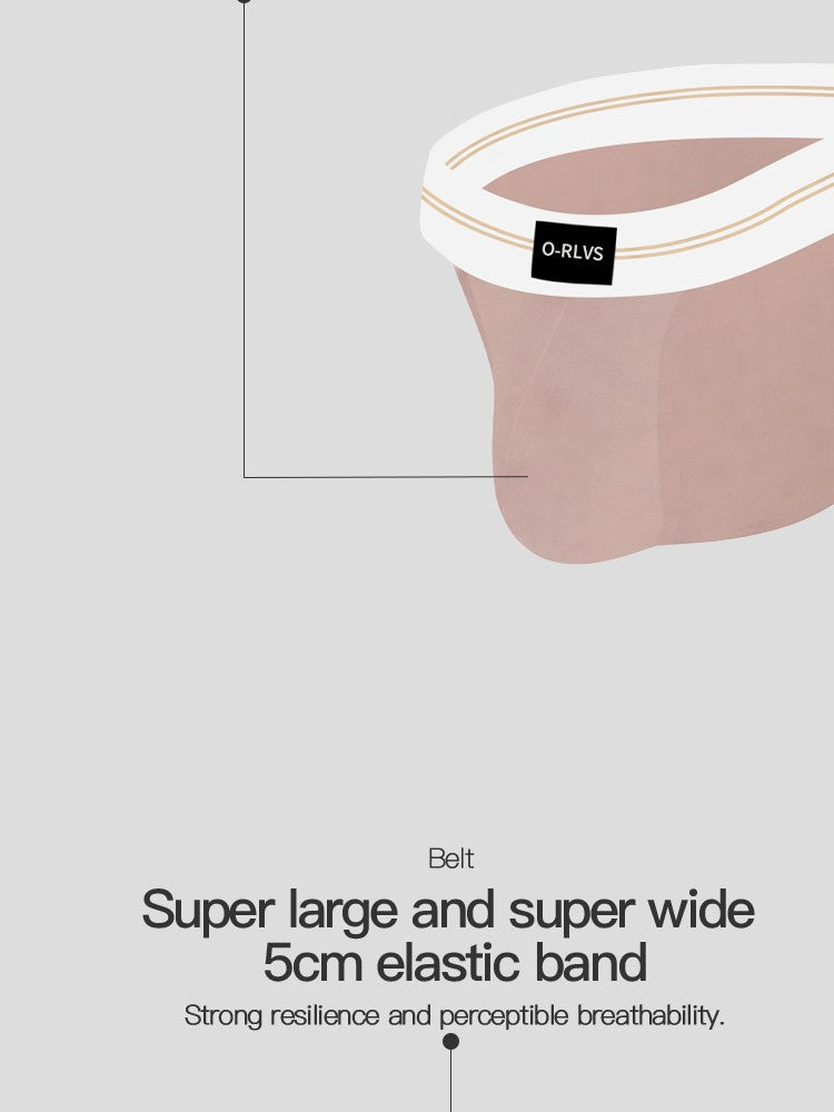 ORLVS Briefs Male Seamless Hip Design Mens Underwaer Super Large Wide 5cm Elastic Band Independent Codpiece Boy Short Pants