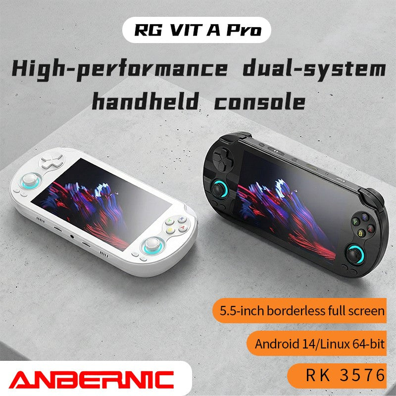 ANBERNIC RG VITA pro Handheld Game Console IPS Touchscreen 5000mAh Video Gaming Player AI Streaming Compatible RixelHK