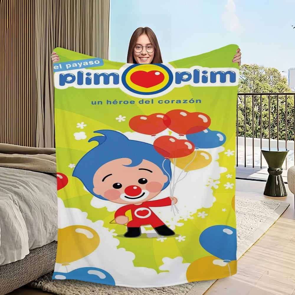 Manta de sofá, cama, quarto, macia e confortável, estampada com desenho P-Plim P-Plim, ideal para viagens e presentes.