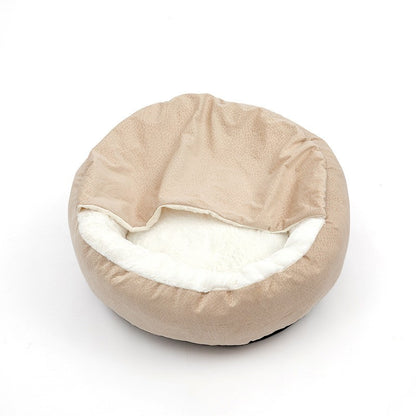 Cama Ortopédica Benepaw para Cães com Manta com Capuz Quente de Inverno Impermeável Resistente à Sujeira Casa para Gatos e Filhotes Confortável Lavável na Máquina