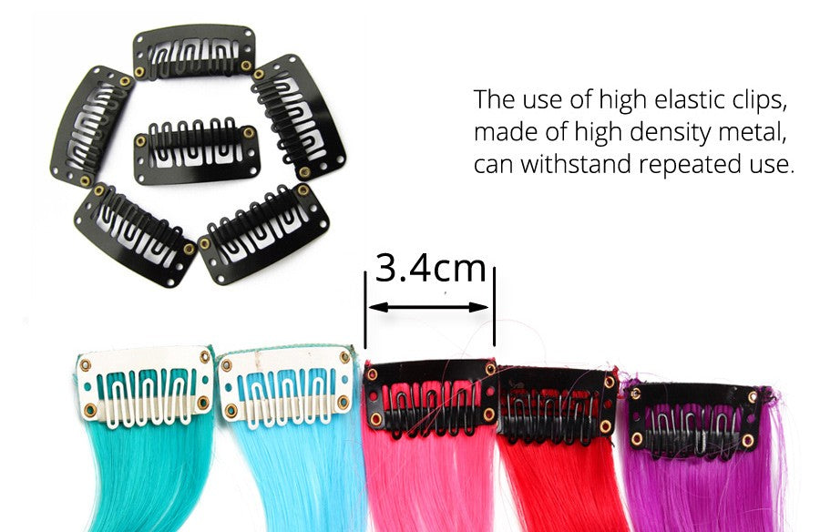 Cabelo Sintético Arco-Íris Ondulado, Extensões de Cabelo Longas, Extensões de Cabelo com um Único Clipe, Perucas Coloridas de Fibra Sintética, Cabelo Falso 20";;VERDADEIRO;;"Q33,20inches
