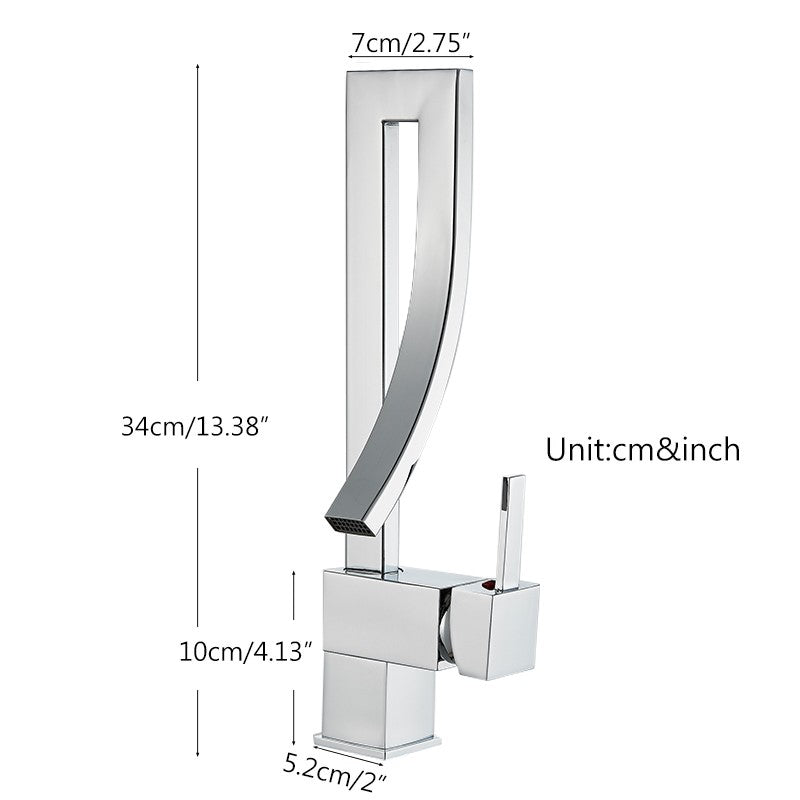 Bathroom Basin Faucet Brass Deck Mounted Mixer Taps Single Handle Single Hole Hot Cold Water Mixers Tap