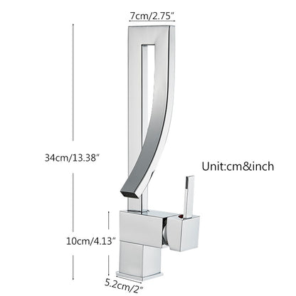 Bathroom Basin Faucet Brass Deck Mounted Mixer Taps Single Handle Single Hole Hot Cold Water Mixers Tap