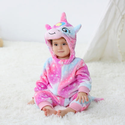Baby Unisex Romper Newborn Unicorn Animal Cartoon Onesies Pajamas Anime Cosplay Costumes for Kids Boys Girls Christmas Halloween