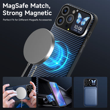 Capa de Celular 2025 com Tela de 1.83'' para Prévia de Selfie, Fundo Personalizado de Foto/Vídeo e Push de Mensagens para iPhone Apple — Presente