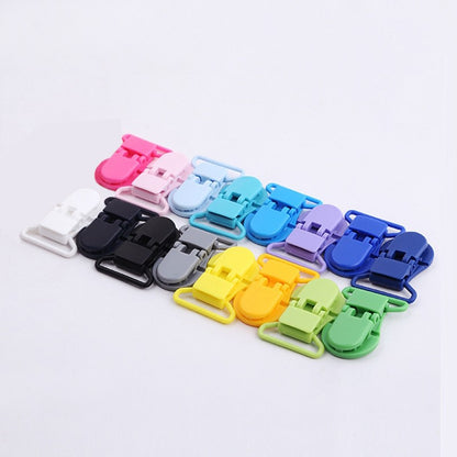 30/50/100pcs 1" 25mm Hot D Shape Plastic Baby Pacifier Clips Dummy Chain Holder Suspender Clips Clamp With Gripping Teeth