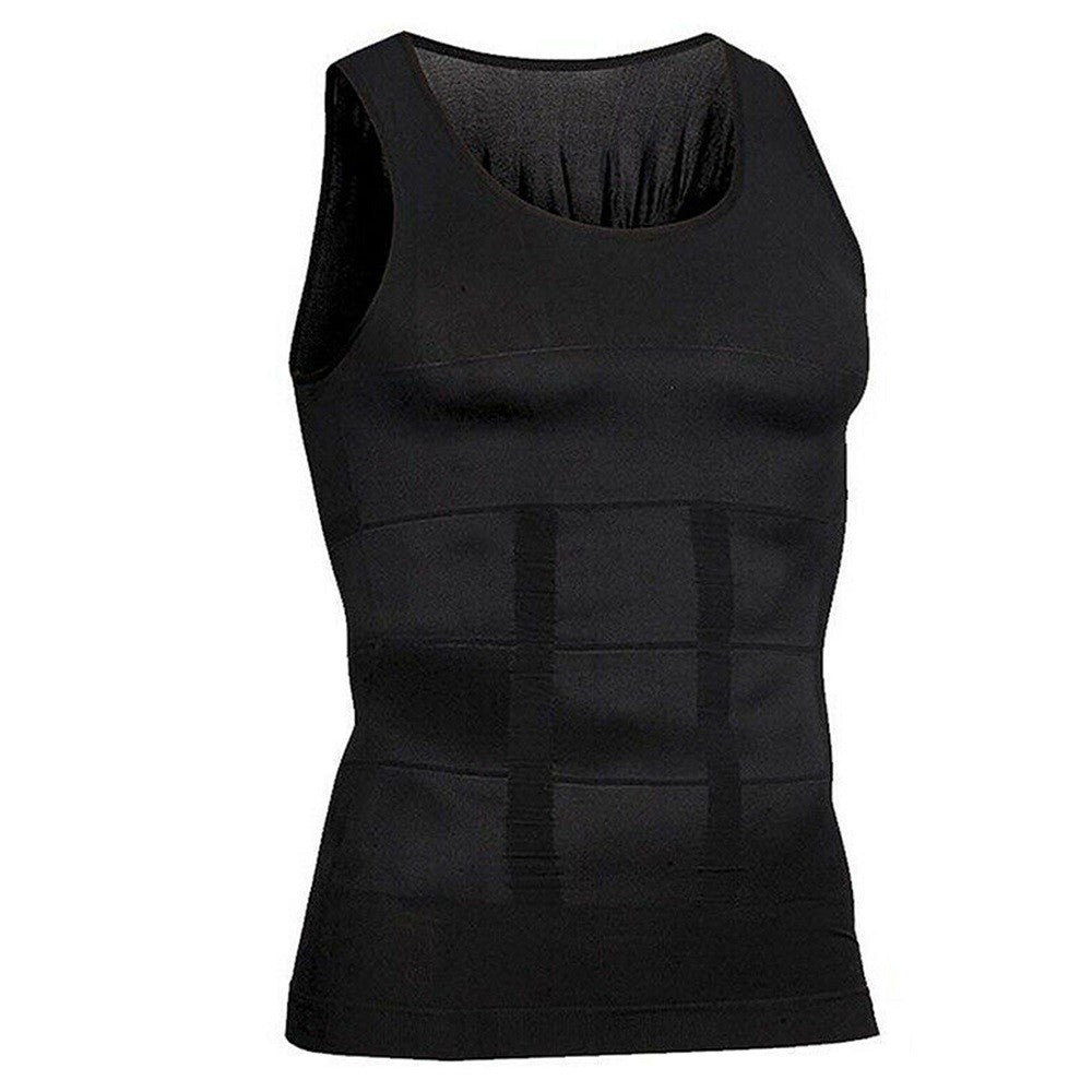Men's Compression Shirts Tank Tops Undershirts Mens Slimming Body Shaper Vest Sleeveless Abdomen Slim Vest Fitness Workout
